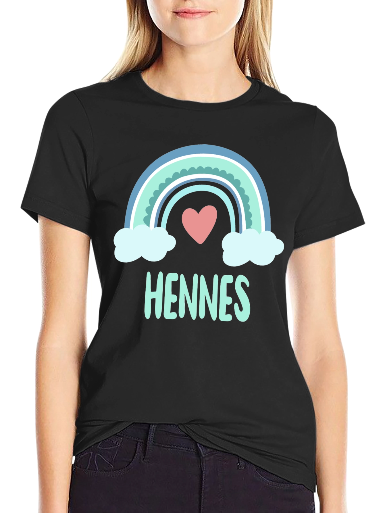 Cute Rainbow Heart Hennes T-Shirt