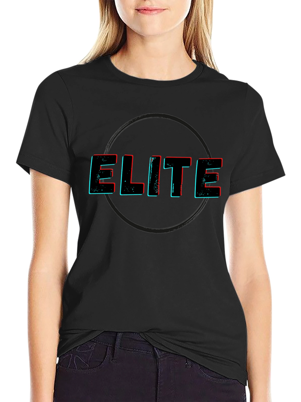Elite Graphic Print Black T-Shirt
