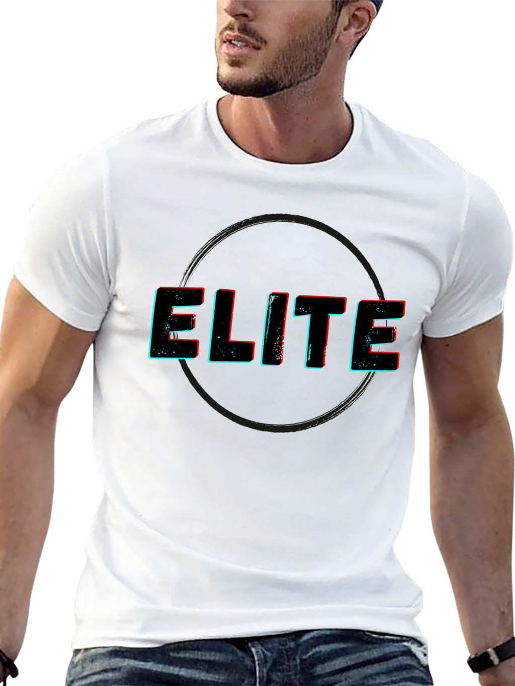 Elite Graphic Print Black T-Shirt