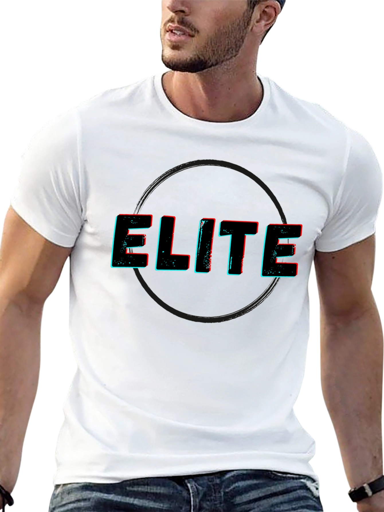 Elite Graphic Print Black T-Shirt