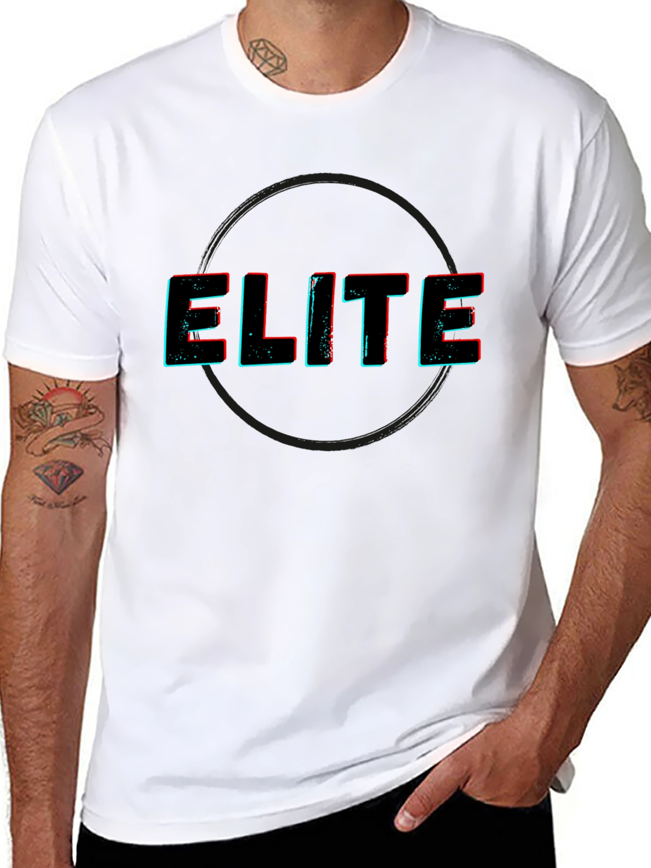 Elite Graphic Print Black T-Shirt
