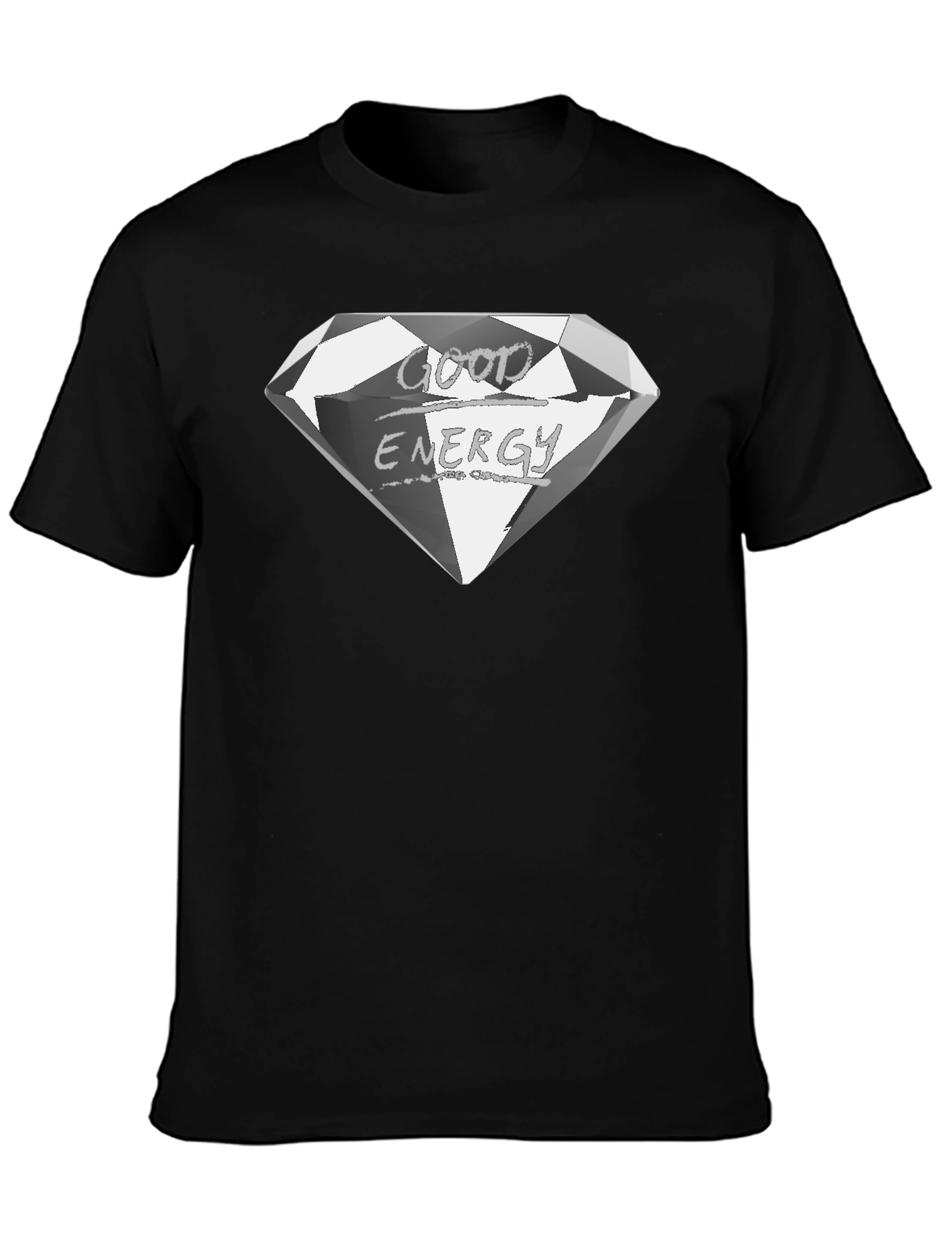 Good Energy Diamond Graphic Tee - Premium Black Shirt