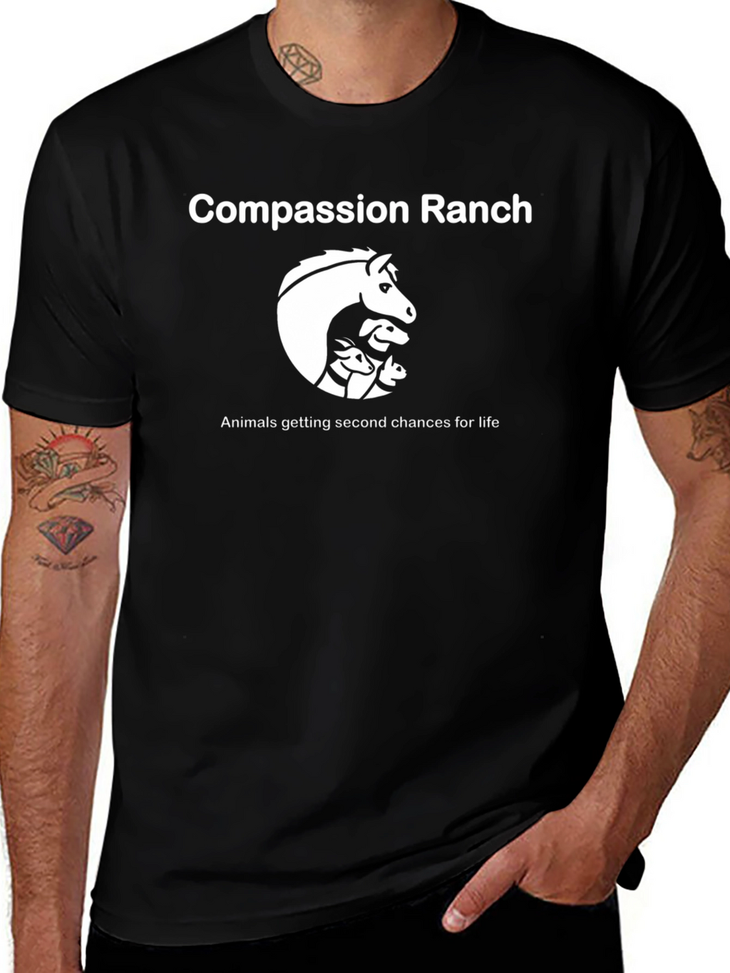 Compassion Ranch Black T-Shirt Animal Rescue
