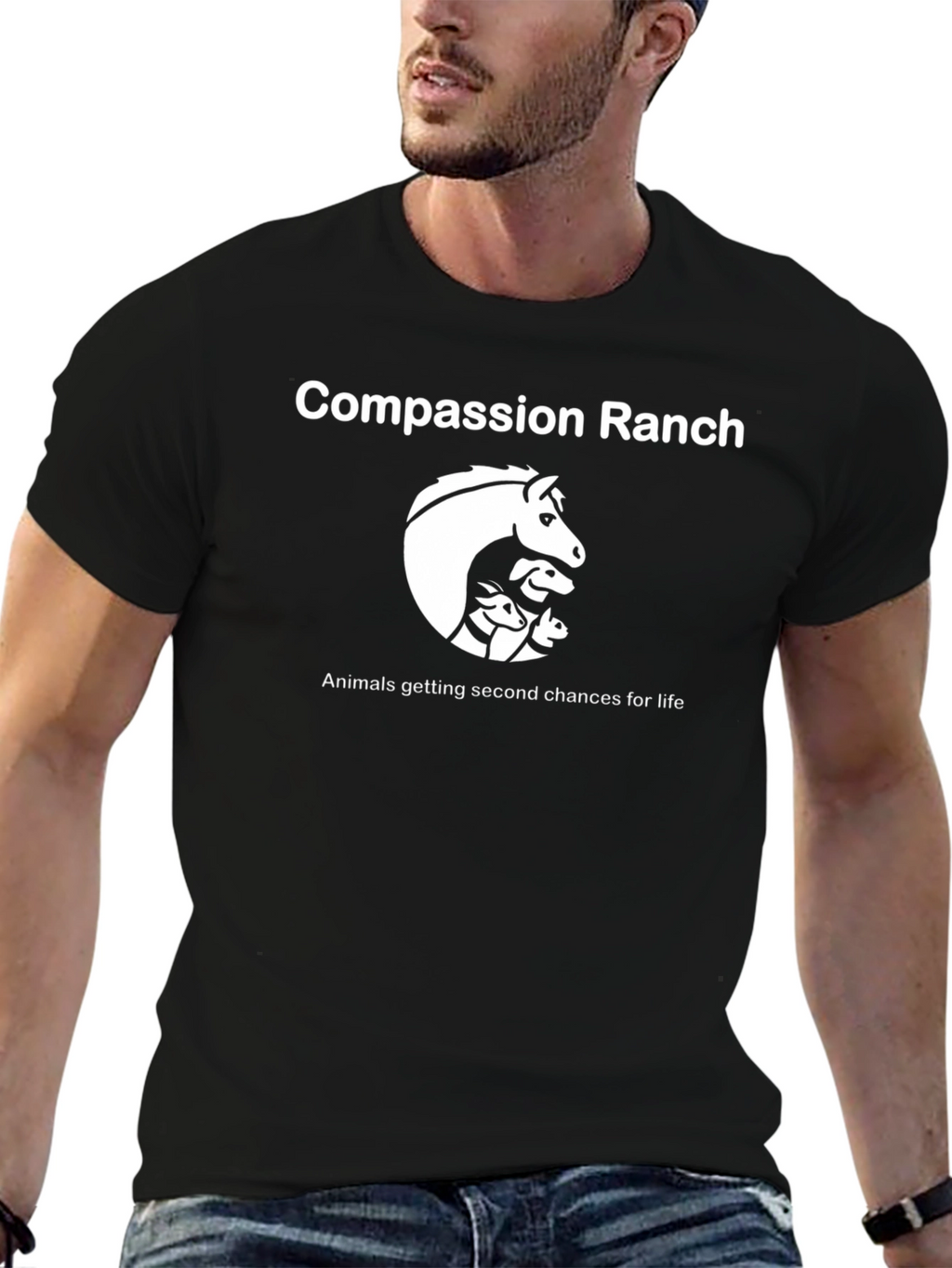 Compassion Ranch Black T-Shirt Animal Rescue