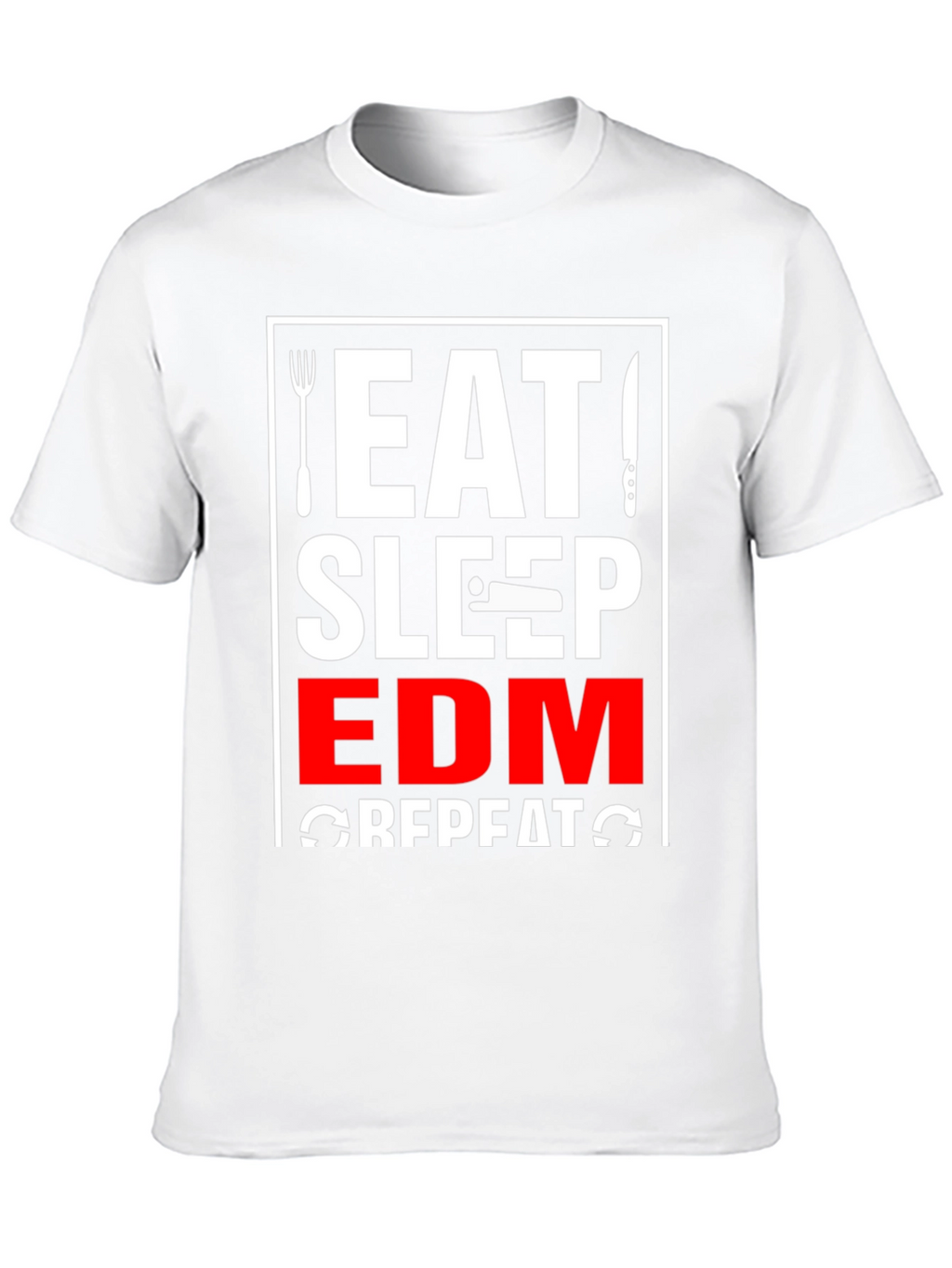 Eat Sleep EDM Repeat Black Graphic T-Shirt