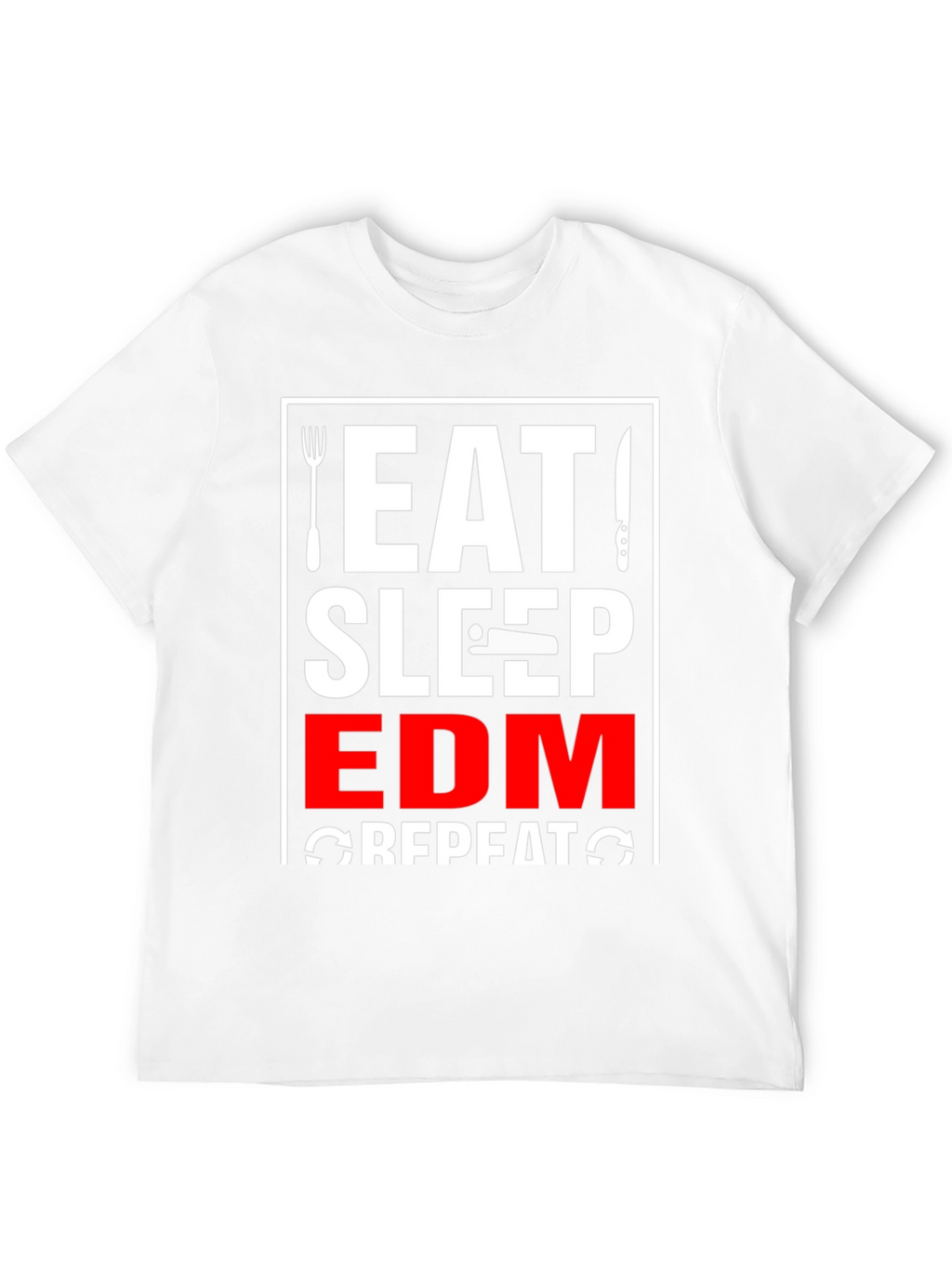 Eat Sleep EDM Repeat Black Graphic T-Shirt