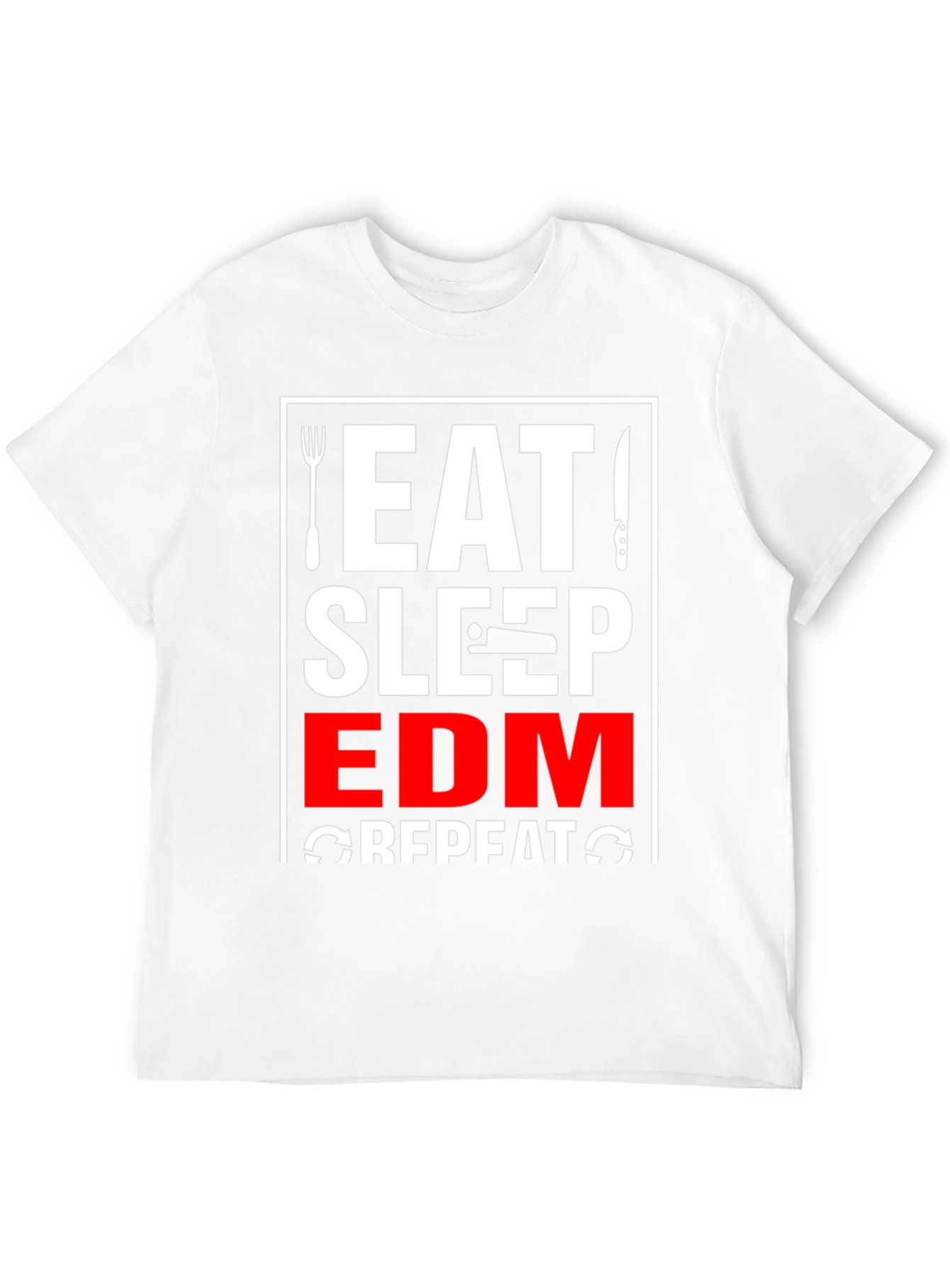 Eat Sleep EDM Repeat Black Graphic T-Shirt