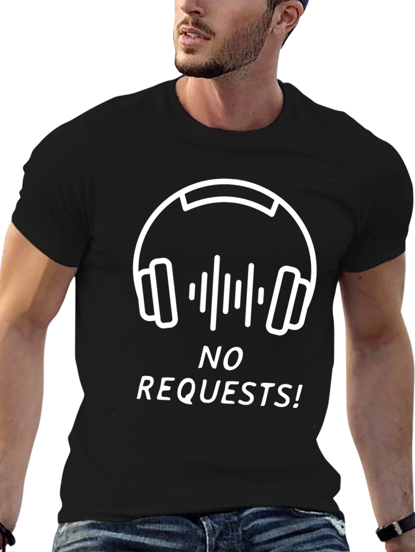 No Requests Graphic Tee - Black Cotton T-Shirt