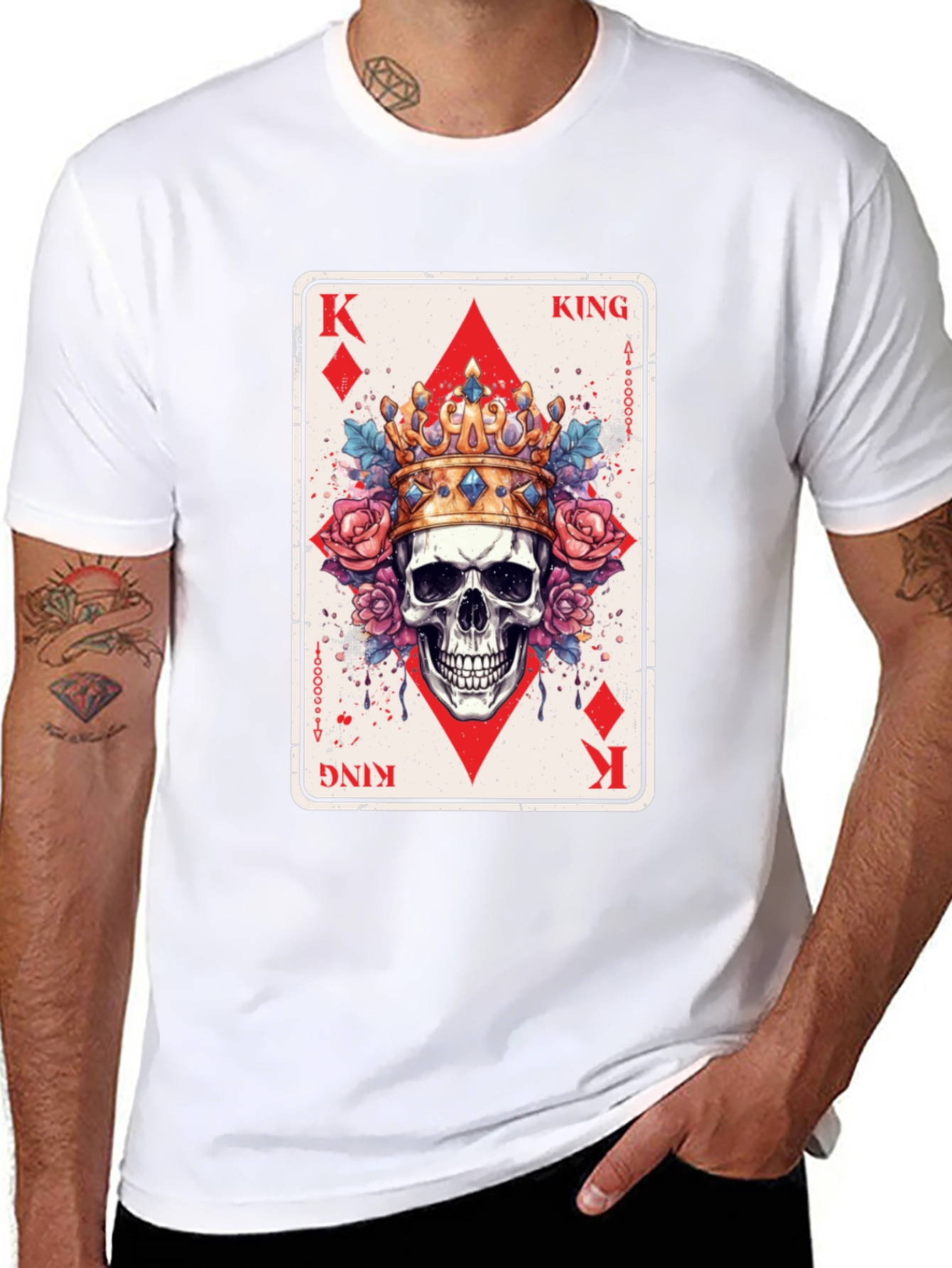 King of Diamonds Skull Graphic T-Shirt