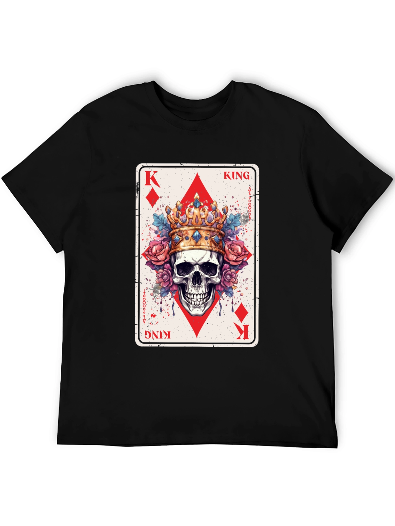 King of Diamonds Skull Graphic T-Shirt
