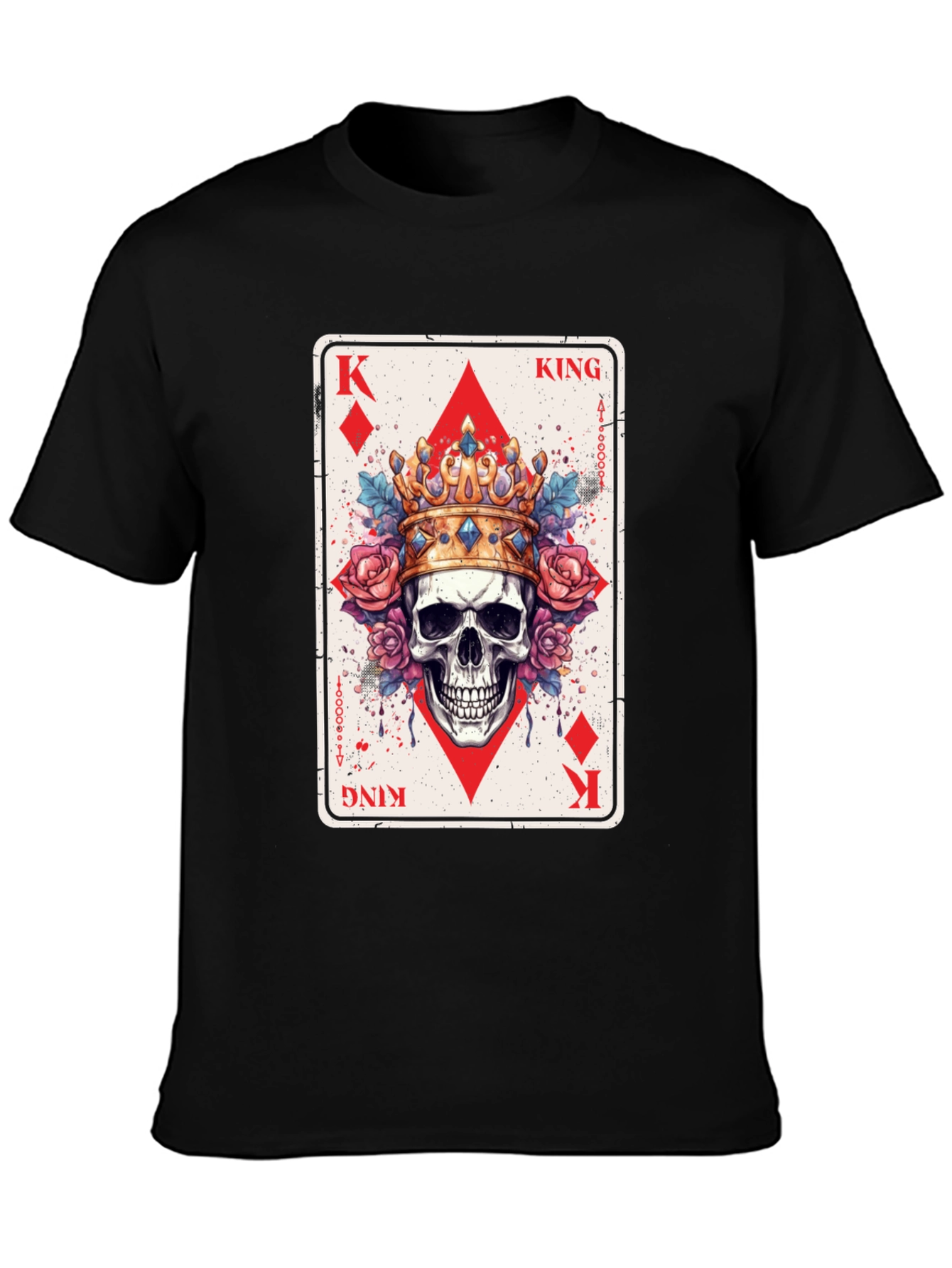 King of Diamonds Skull Graphic T-Shirt