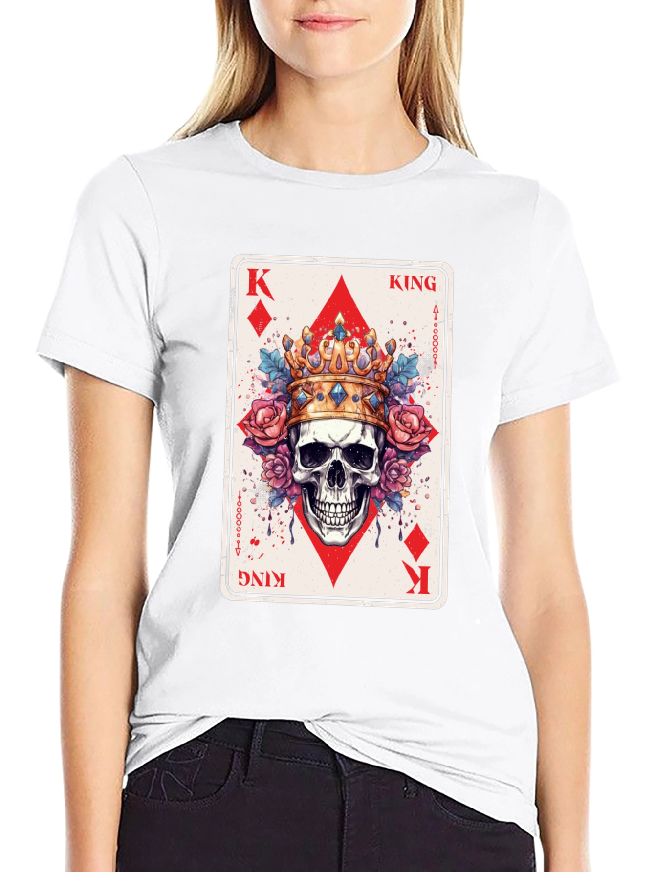 King of Diamonds Skull Graphic T-Shirt