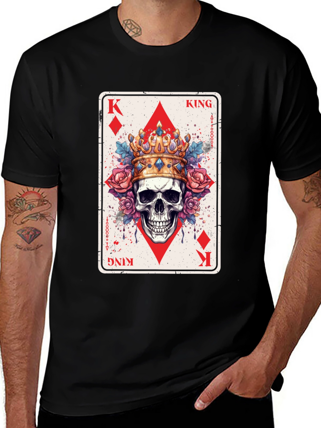 King of Diamonds Skull Graphic T-Shirt