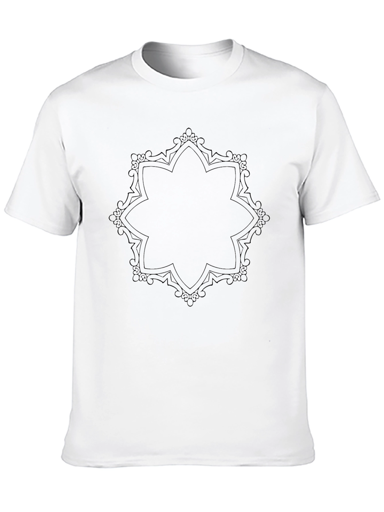 Black Graphic Tee - Mandala Design