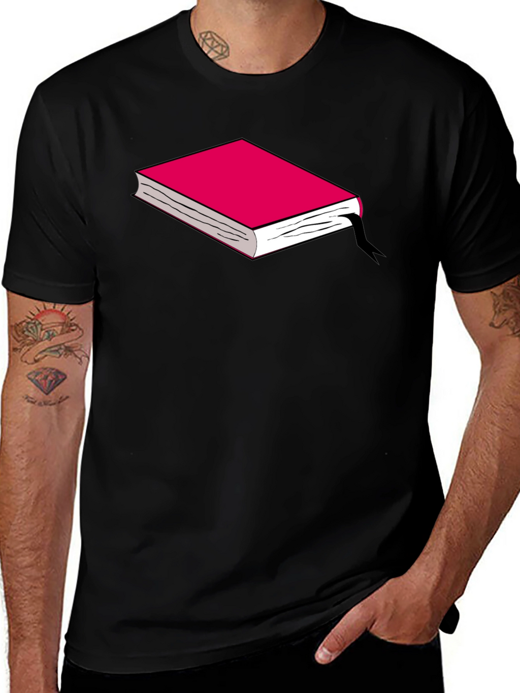 Book Graphic Tee - Black Cotton T-Shirt
