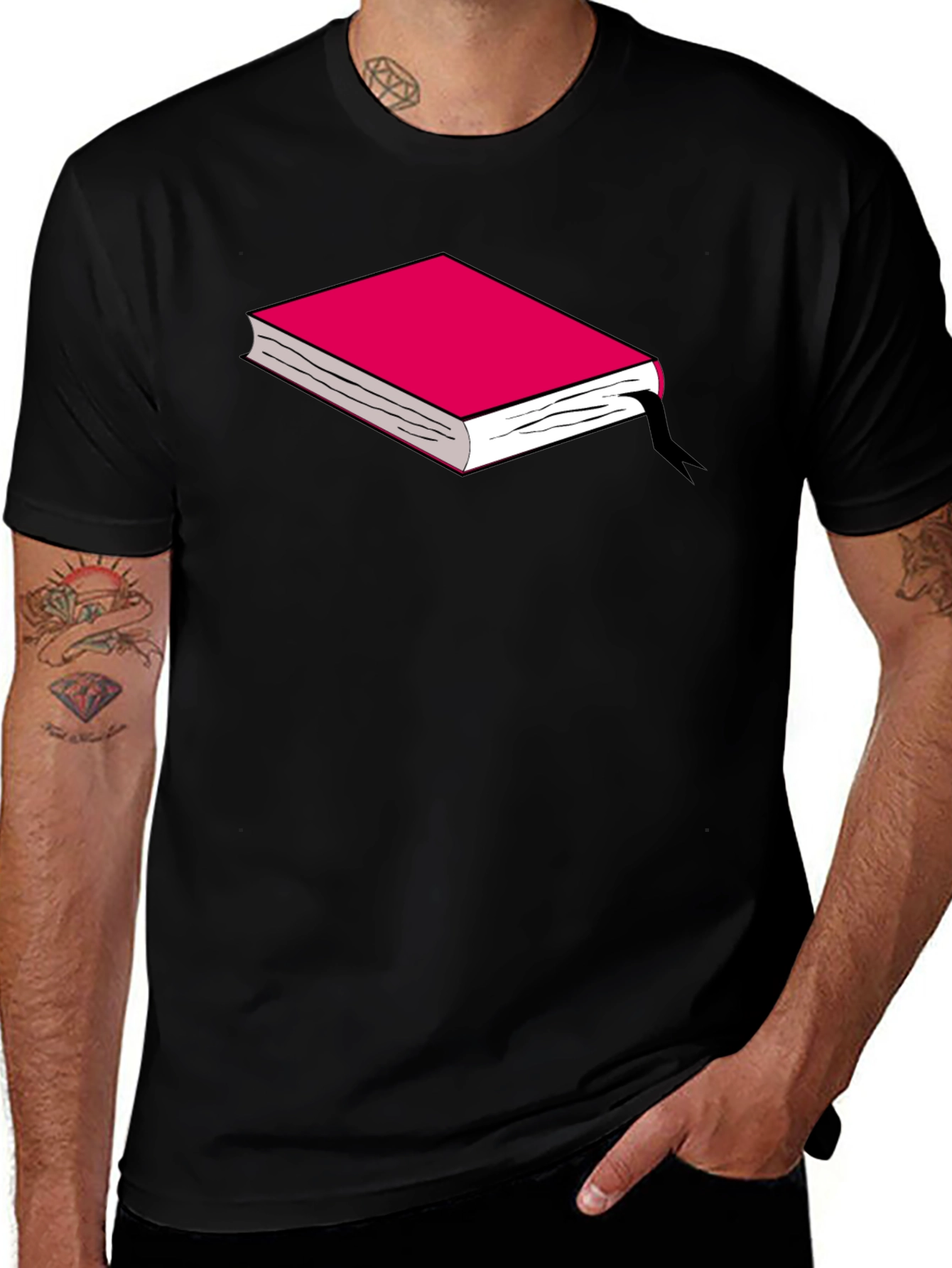 Book Graphic Tee - Black Cotton T-Shirt