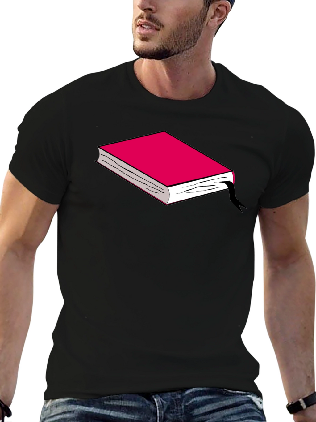 Book Graphic Tee - Black Cotton T-Shirt