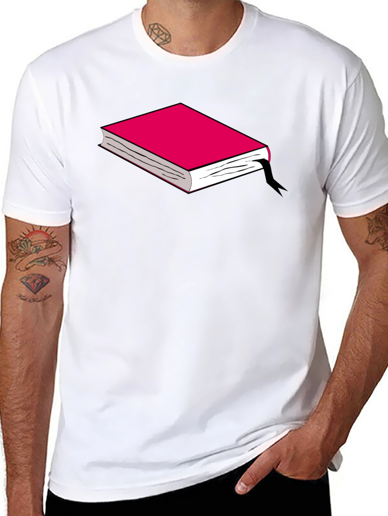 Book Graphic Tee - Black Cotton T-Shirt
