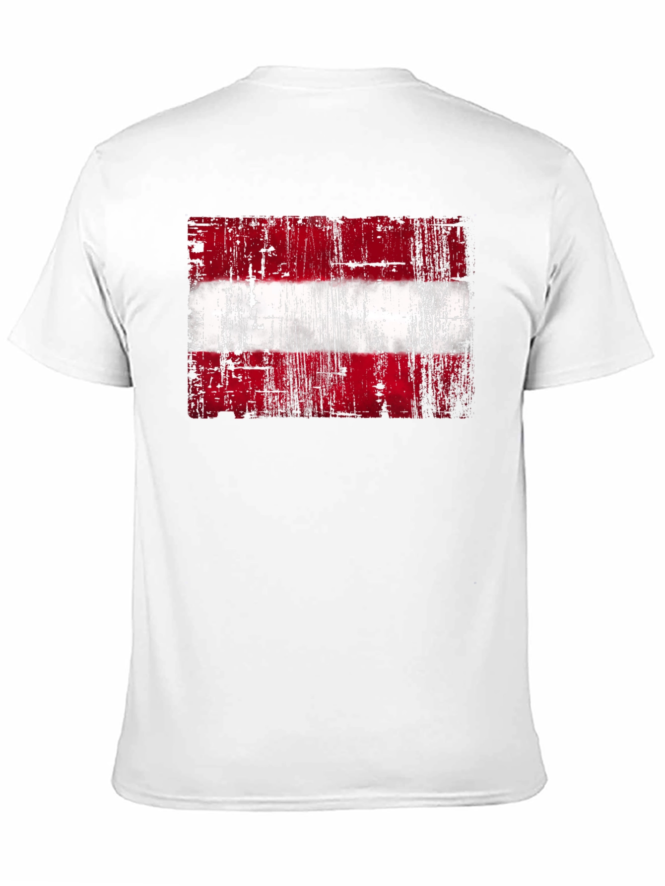 Distressed Austria Flag Graphic Tee - Black Cotton T-Shirt