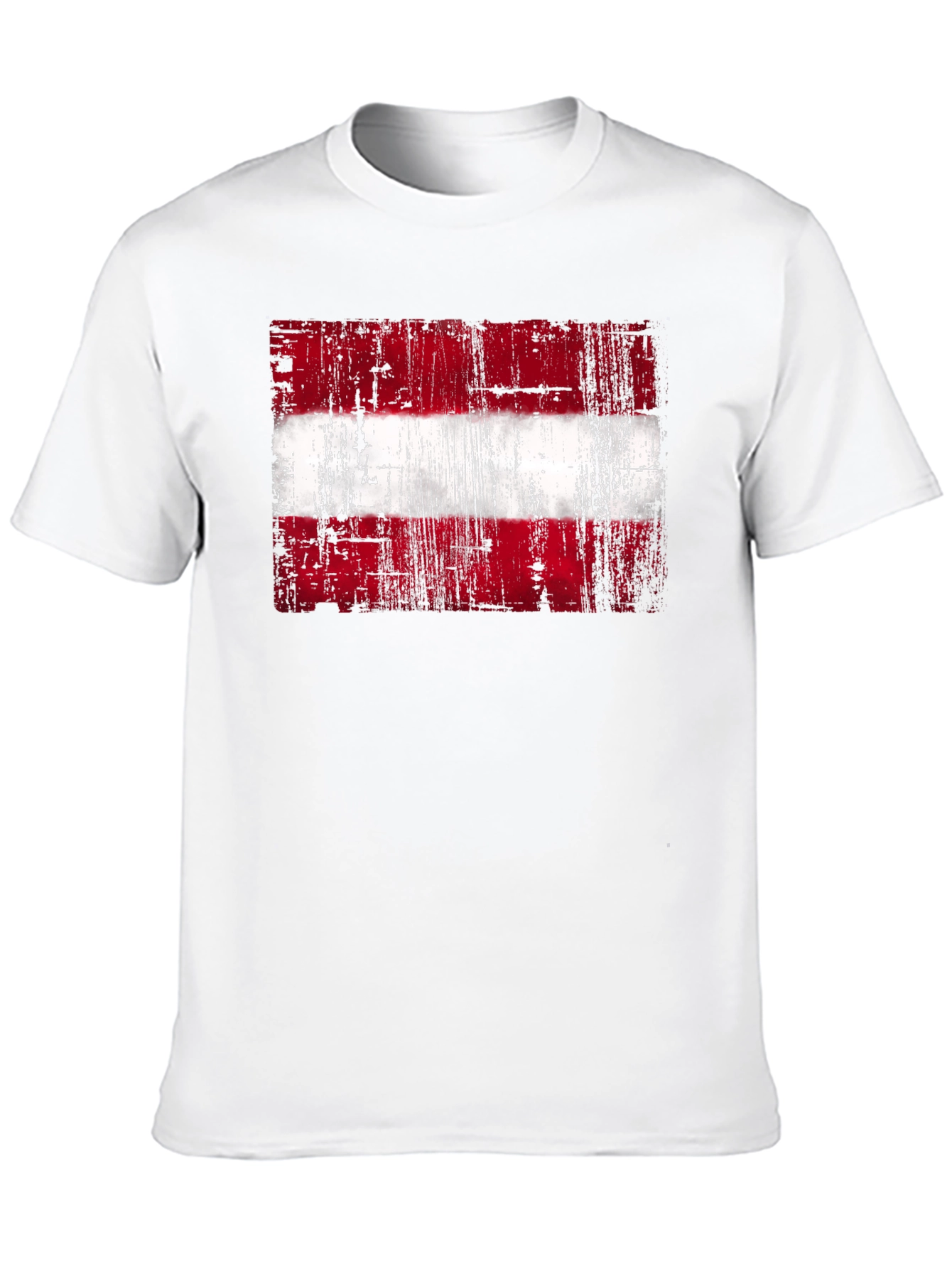 Distressed Austria Flag Graphic Tee - Black Cotton T-Shirt