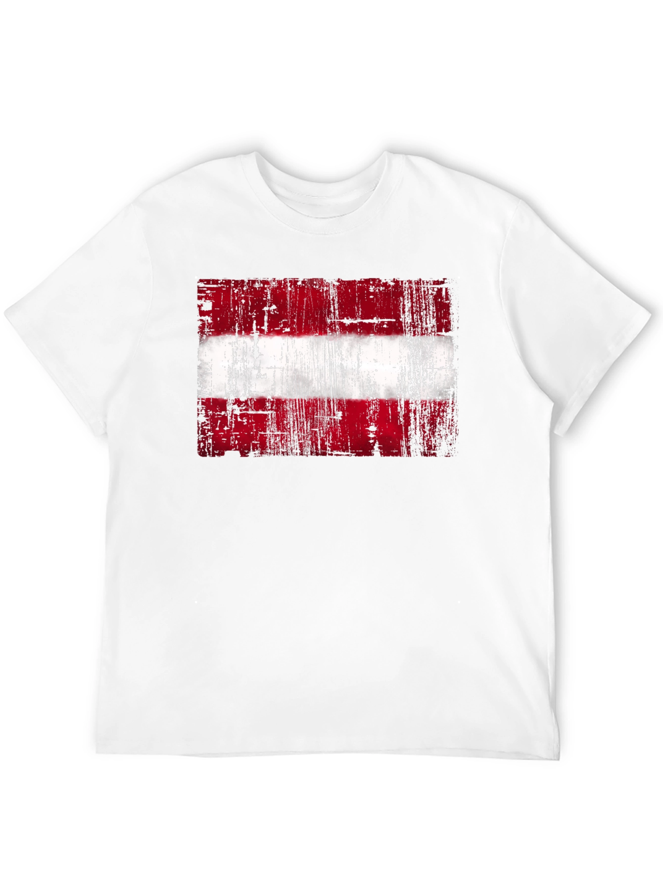 Distressed Austria Flag Graphic Tee - Black Cotton T-Shirt