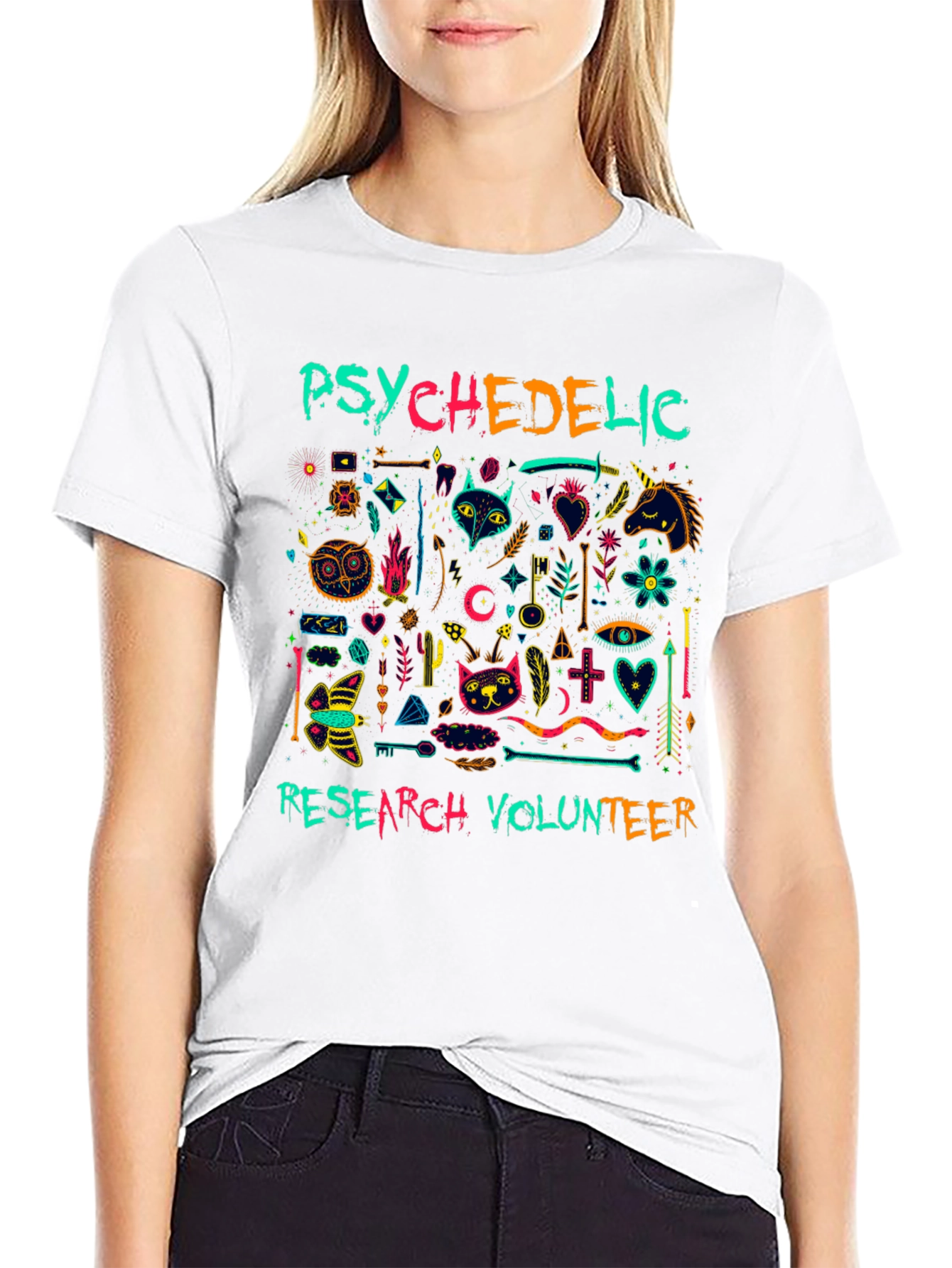 Psychedelic Research Volunteer Graphic Tee - Black
