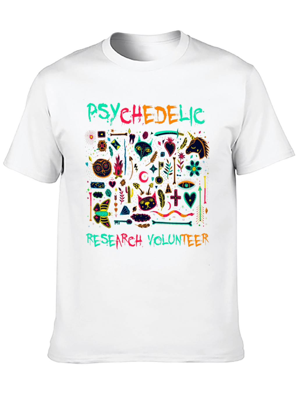 Psychedelic Research Volunteer Graphic Tee - Black