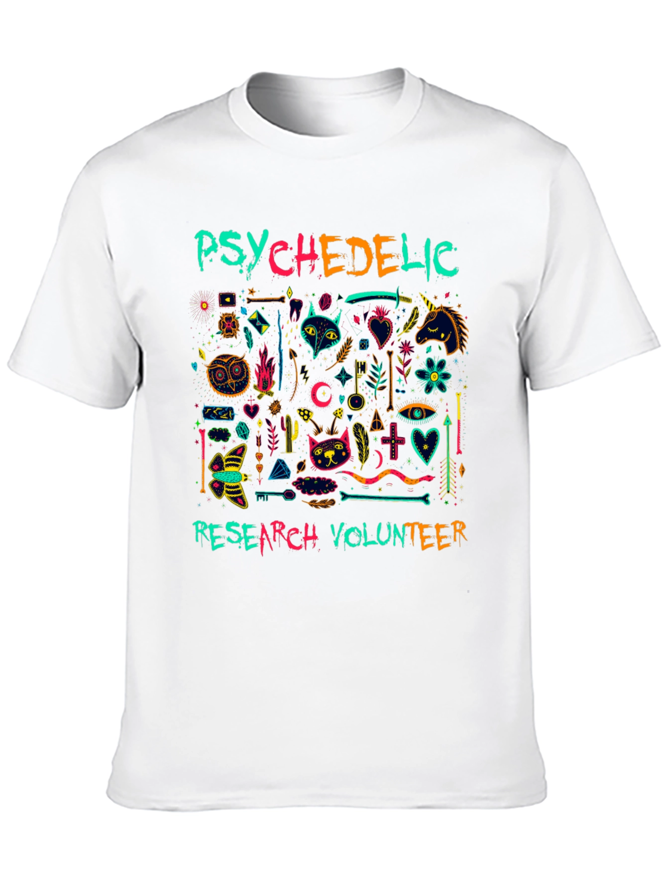 Psychedelic Research Volunteer Graphic Tee - Black