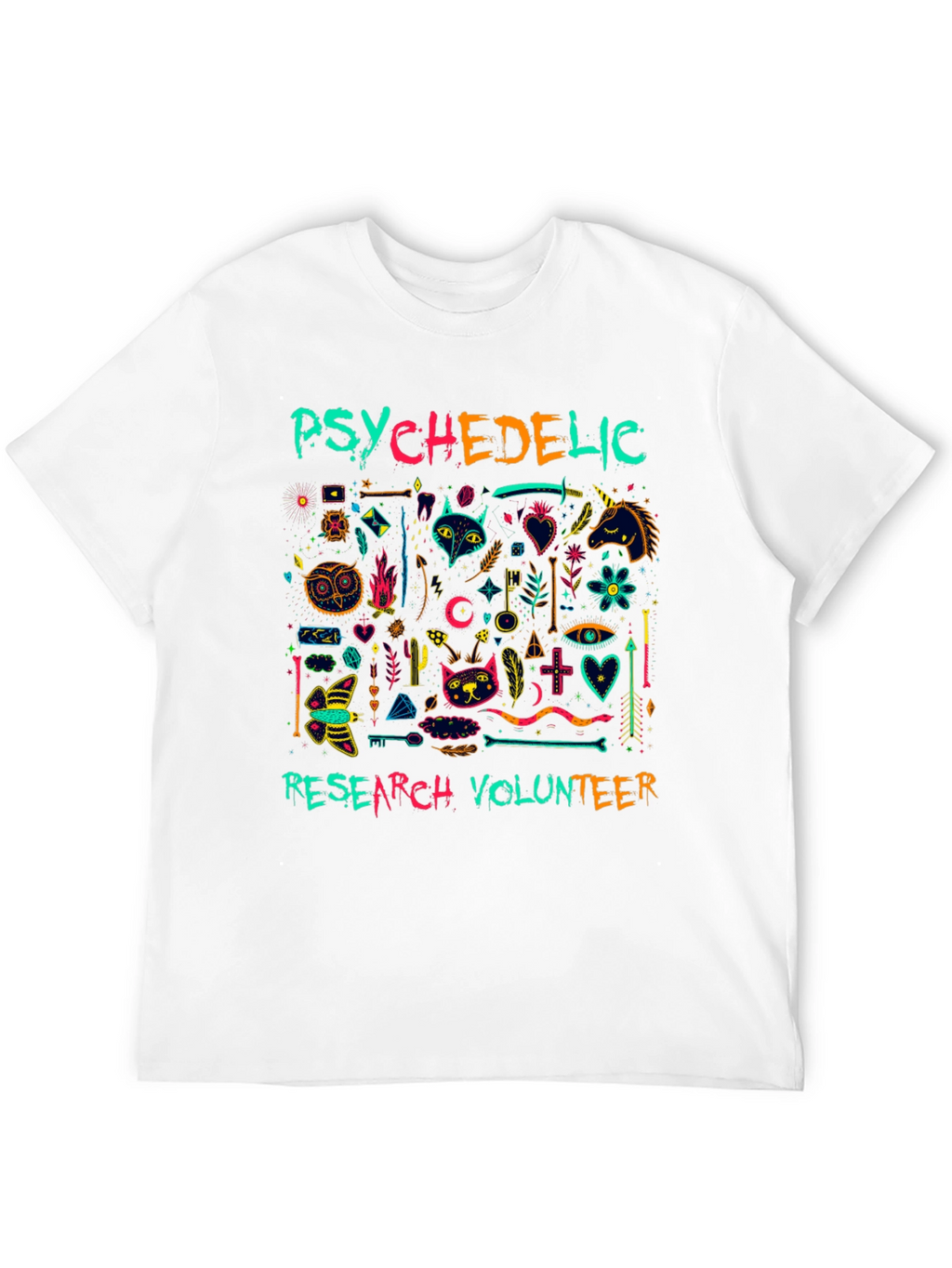 Psychedelic Research Volunteer Graphic Tee - Black
