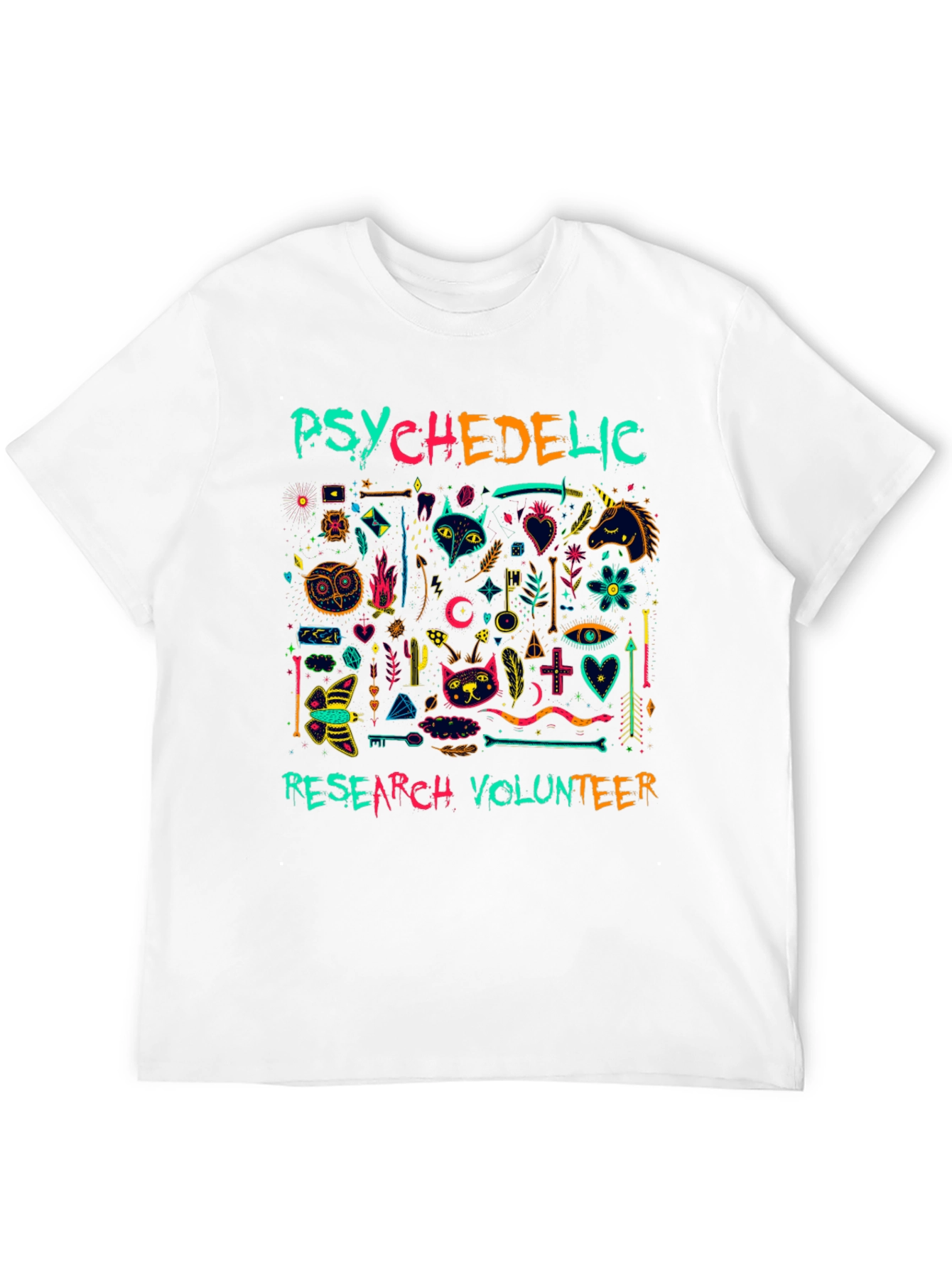 Psychedelic Research Volunteer Graphic Tee - Black