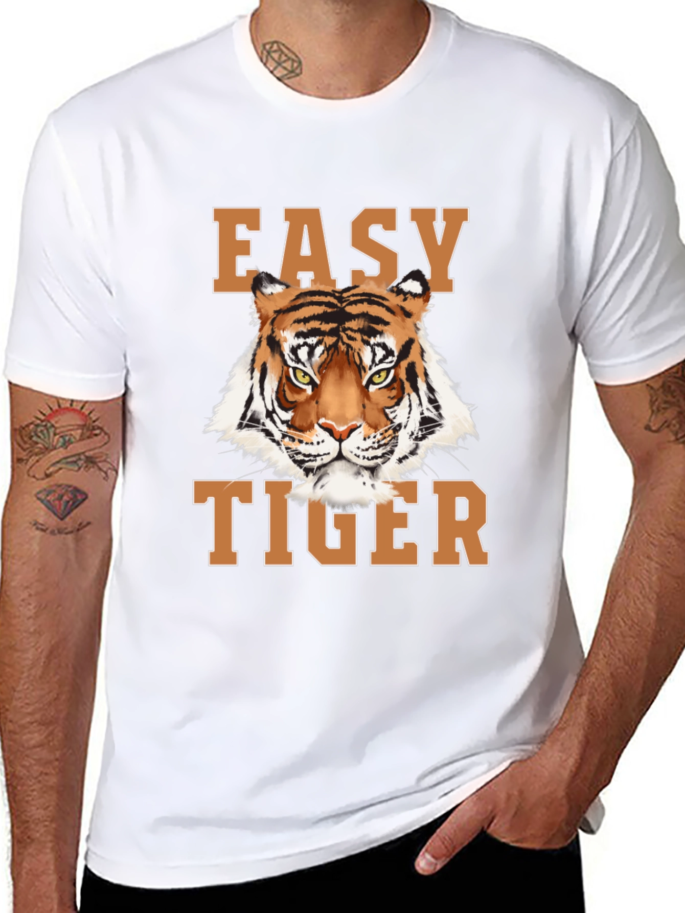 Easy Tiger Graphic Tee - Mens Crew Neck T-Shirt