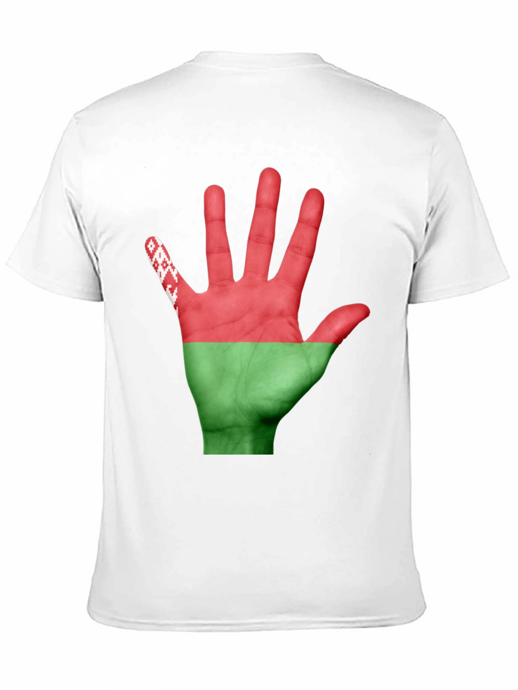 Belarus Flag Hand Print Black T-Shirt