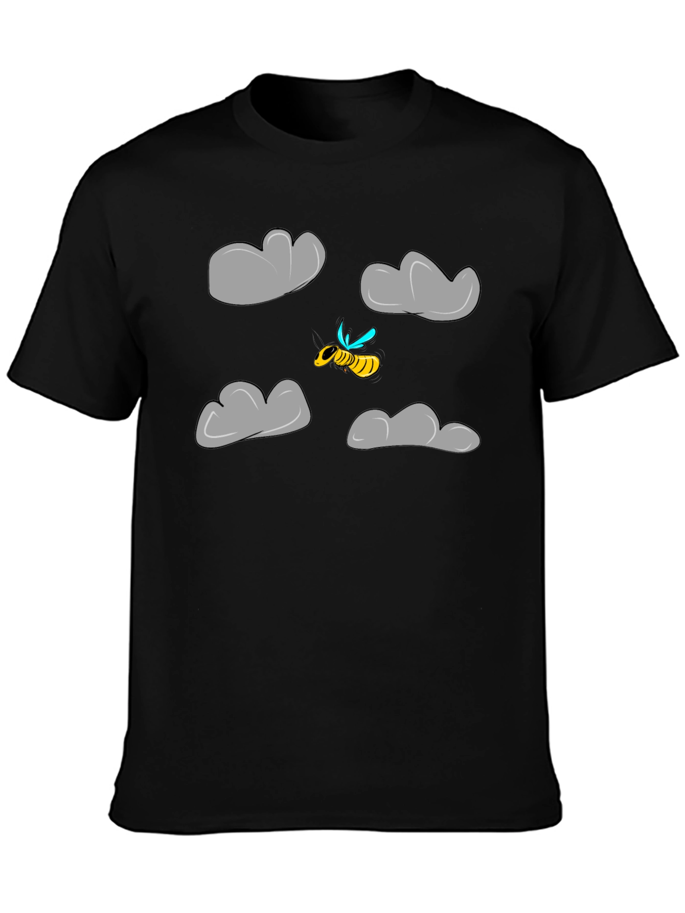 Cartoon Bee Cloud Graphic T-Shirt