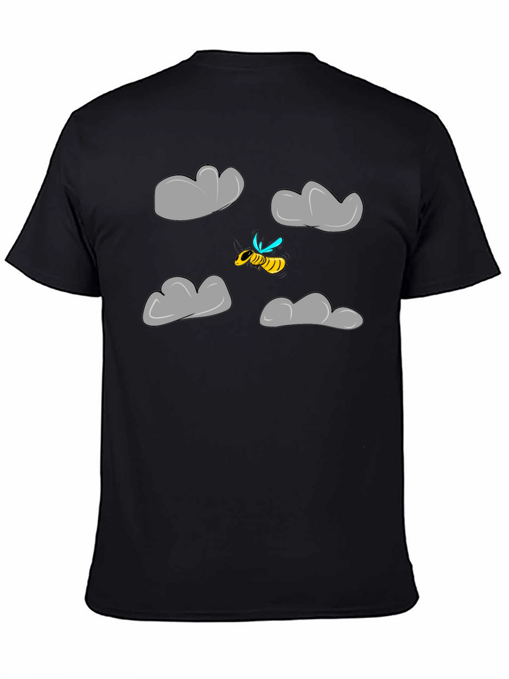 Cartoon Bee Cloud Graphic T-Shirt