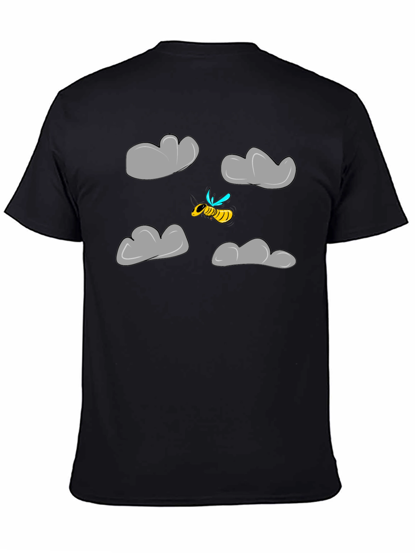 Cartoon Bee Cloud Graphic T-Shirt