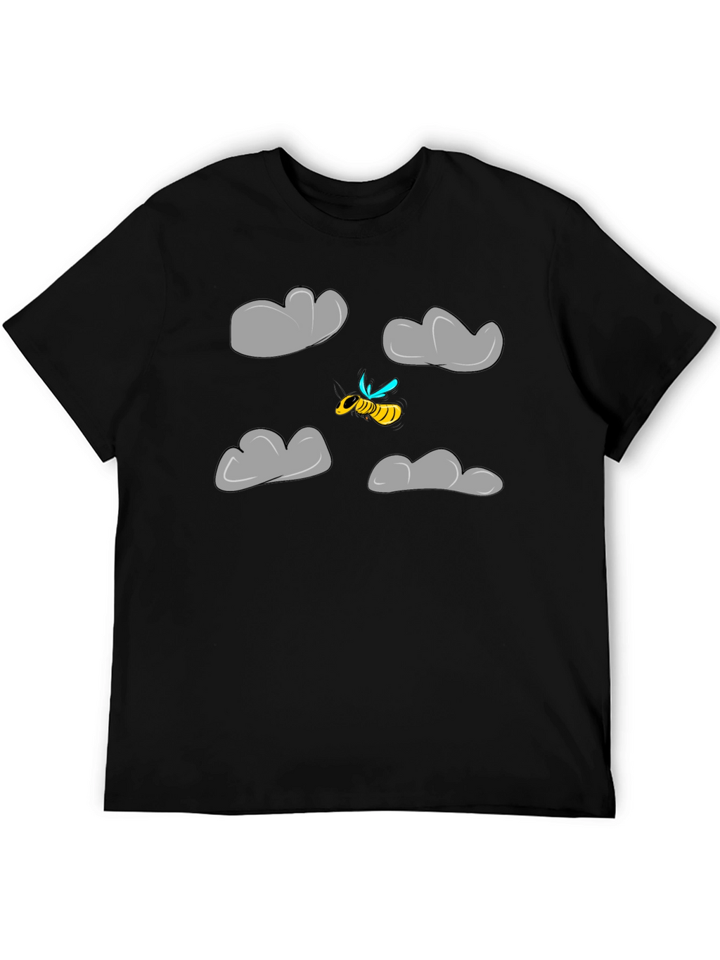 Cartoon Bee Cloud Graphic T-Shirt