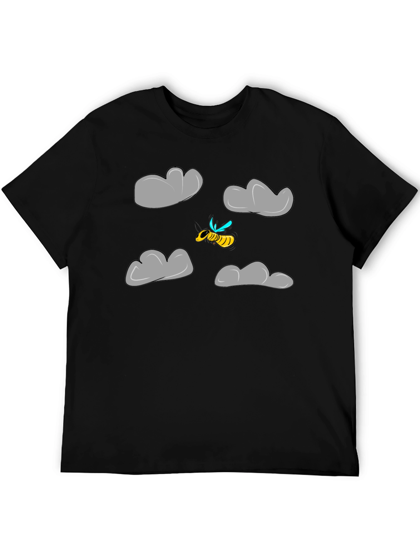 Cartoon Bee Cloud Graphic T-Shirt