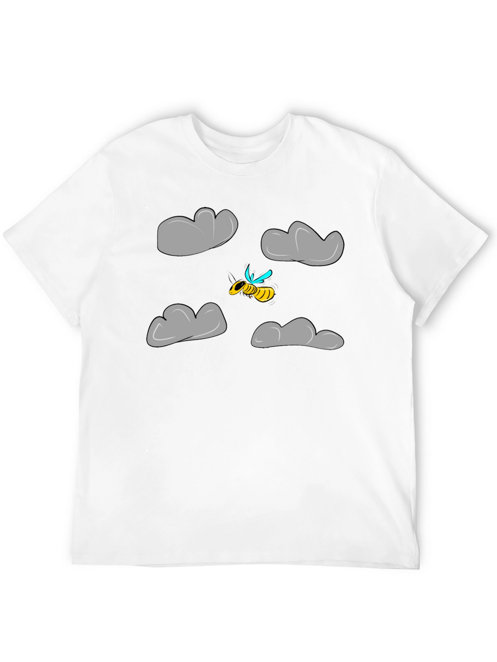 Cartoon Bee Cloud Graphic T-Shirt