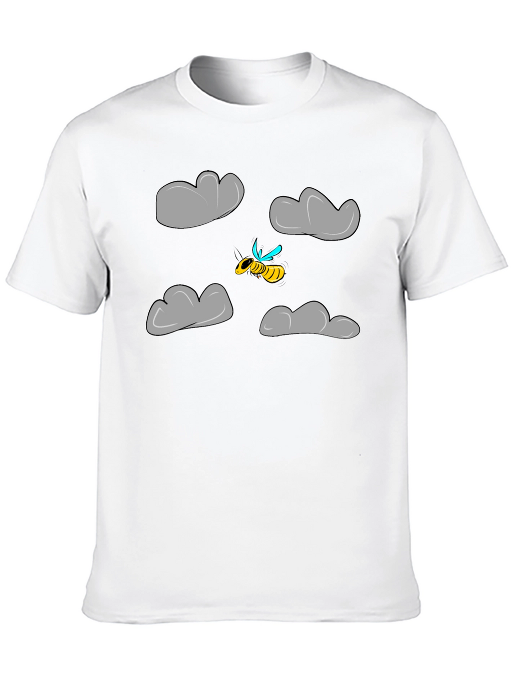 Cartoon Bee Cloud Graphic T-Shirt