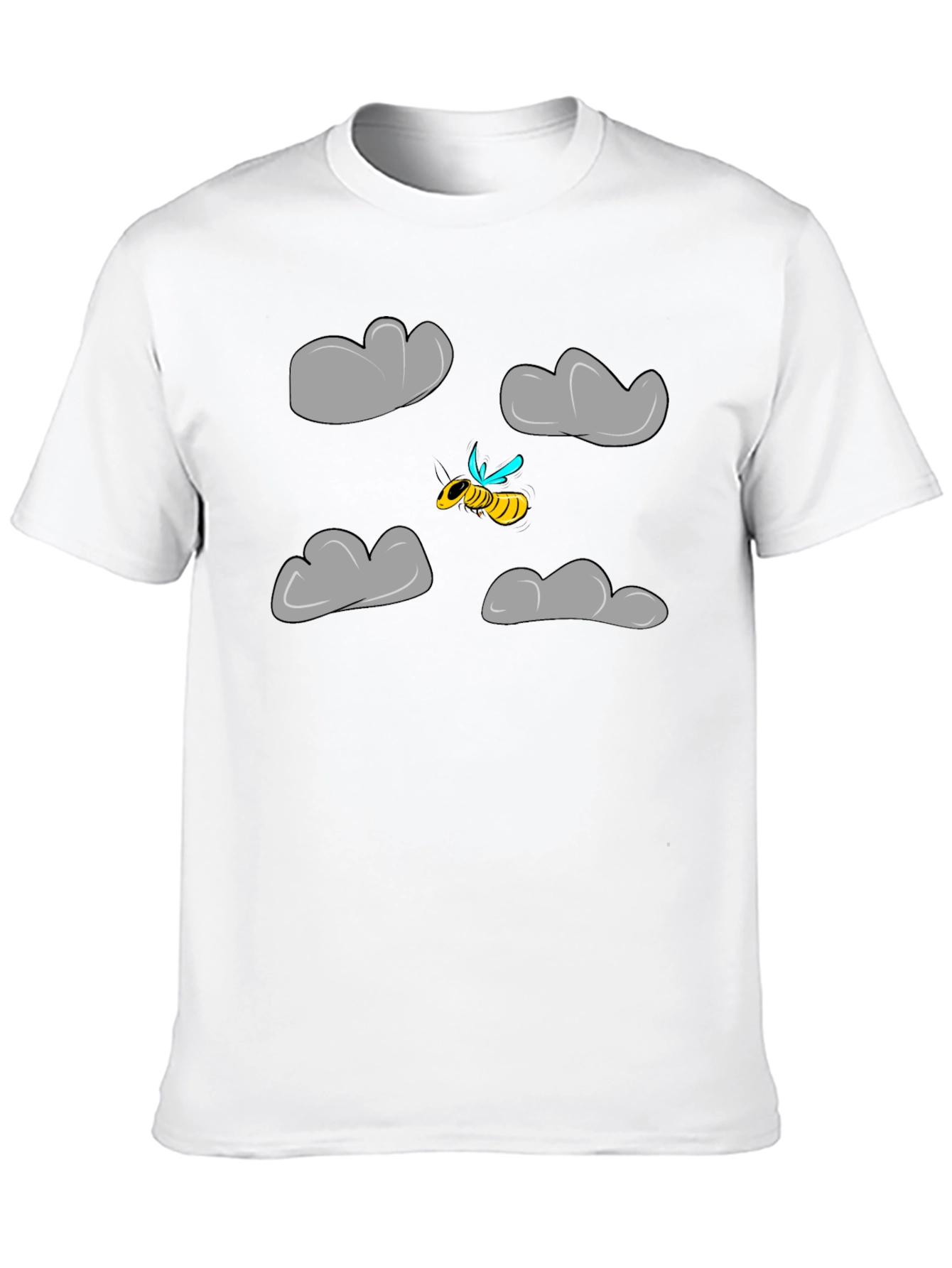 Cartoon Bee Cloud Graphic T-Shirt