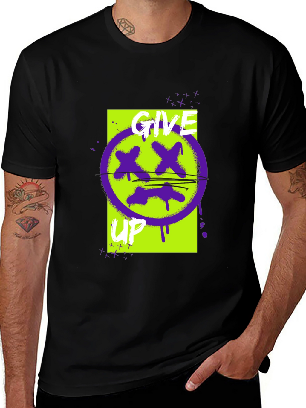 Give Up Graphic Tee - Edgy Streetwear