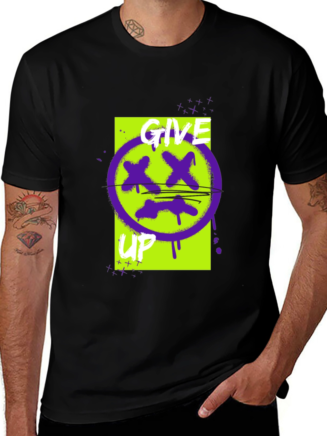Give Up Graphic Tee - Edgy Streetwear