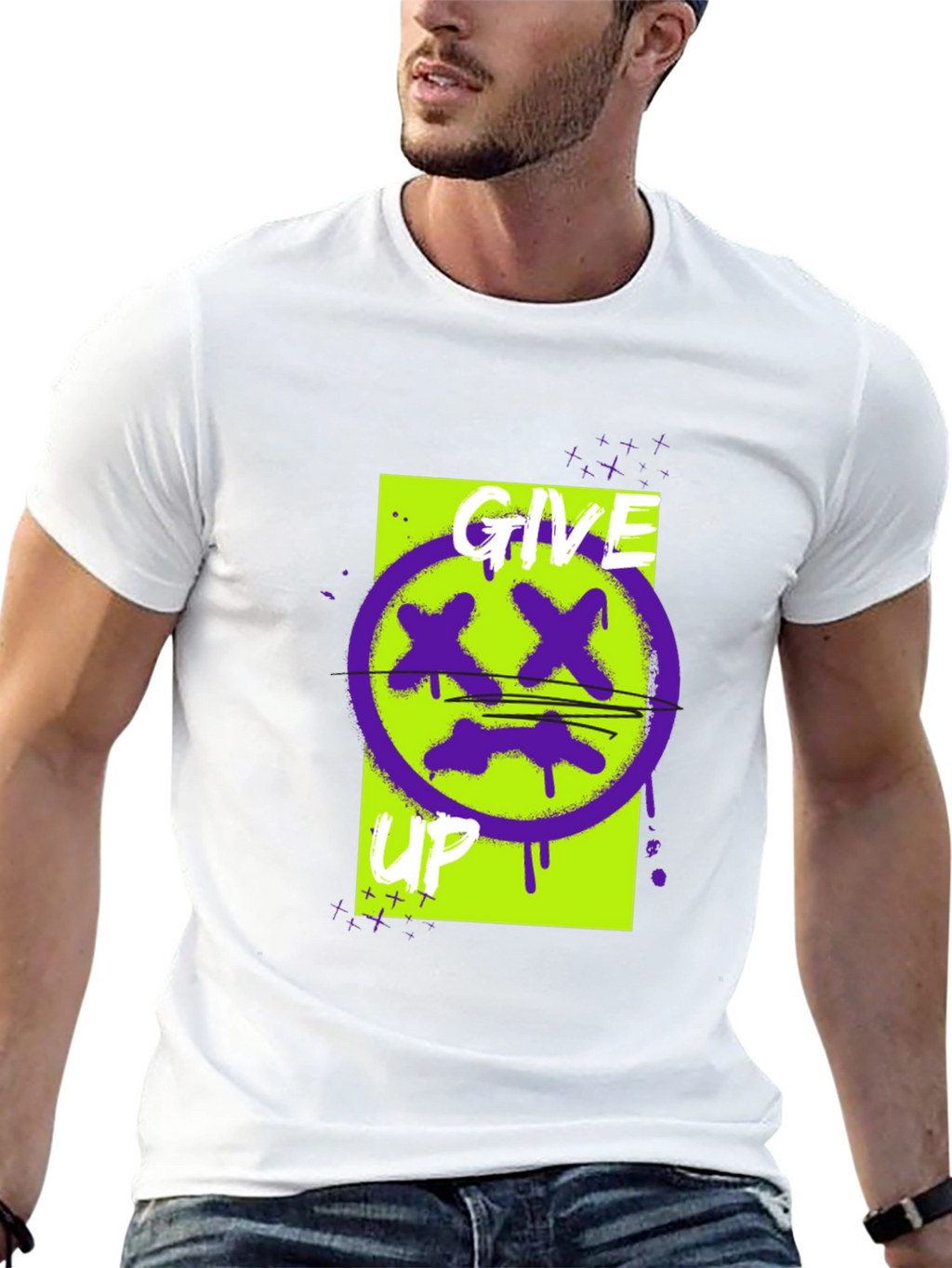 Give Up Graphic Tee - Edgy Streetwear