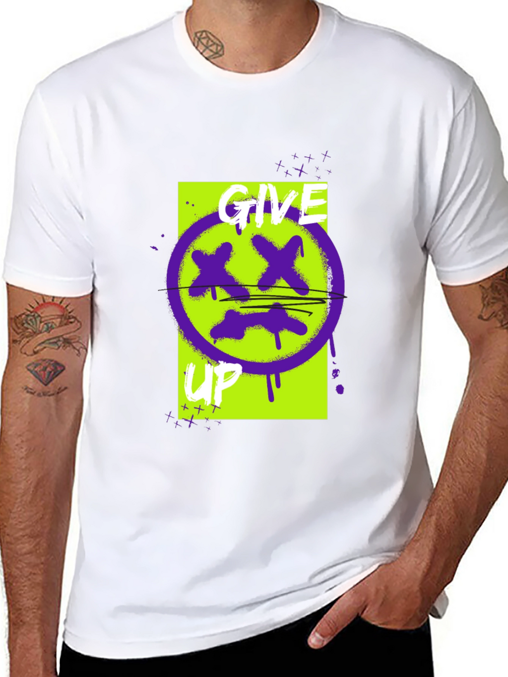 Give Up Graphic Tee - Edgy Streetwear