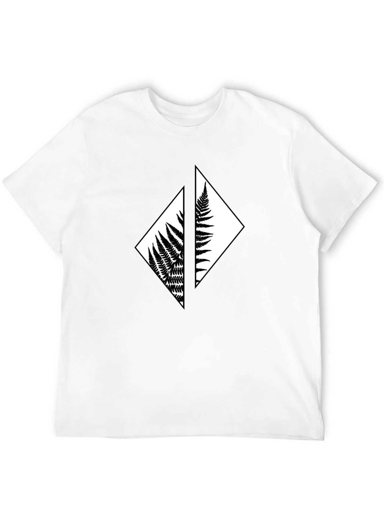 Fern Diamond Black T-Shirt - Nature Inspired Graphic Tee
