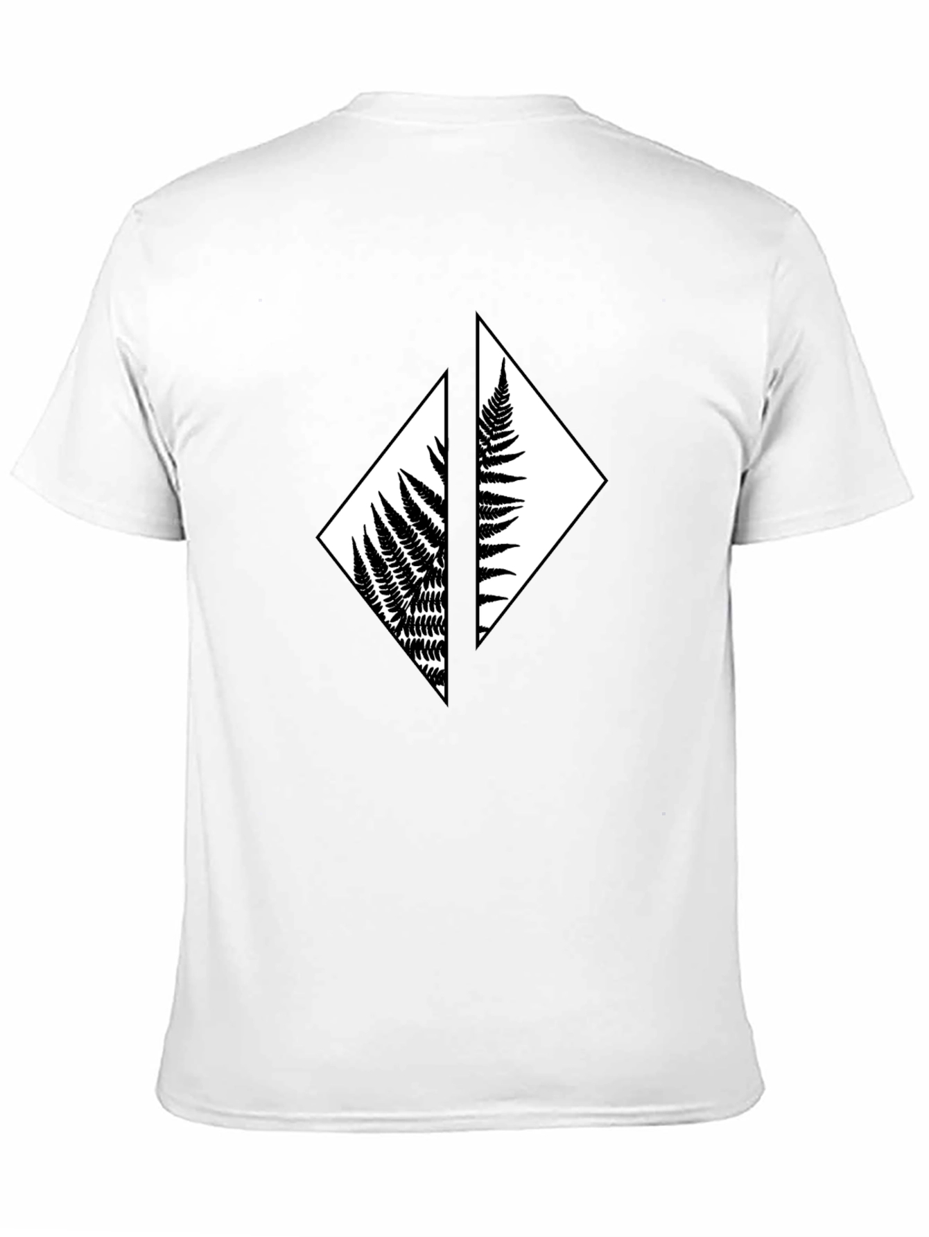 Fern Diamond Black T-Shirt - Nature Inspired Graphic Tee