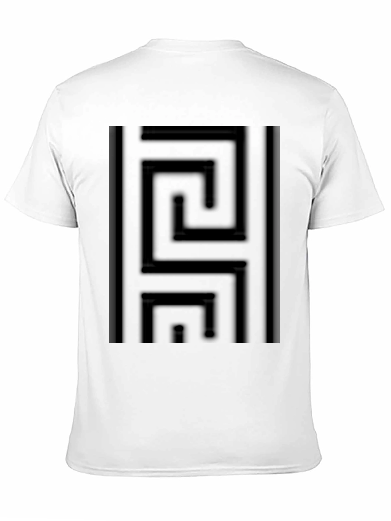 Black Geometric Maze Pattern T-Shirt - Modern Style