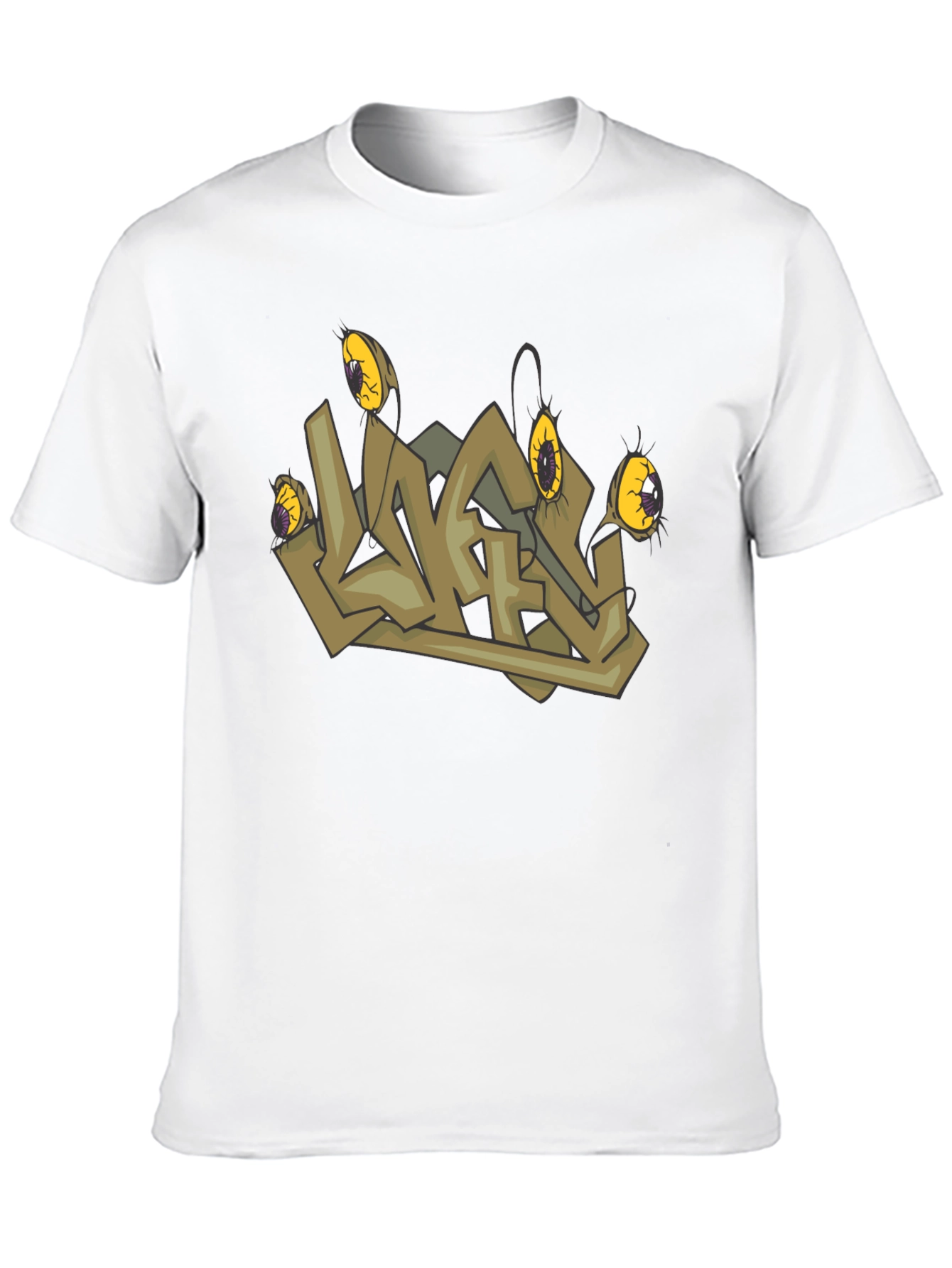 Graffiti Art Graphic Print Tee - Black Cotton Blend