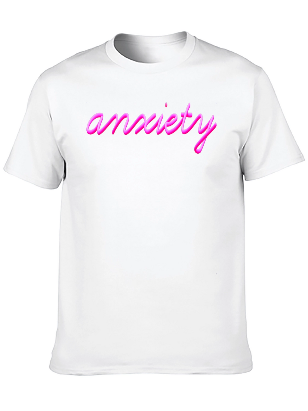 Anxiety Pink Text Black T-Shirt