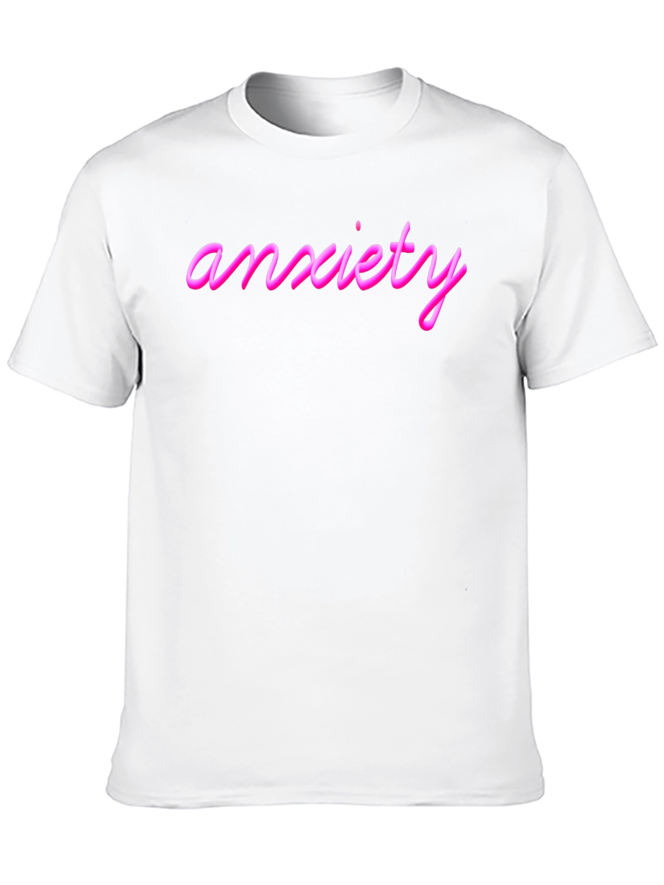 Anxiety Pink Text Black T-Shirt